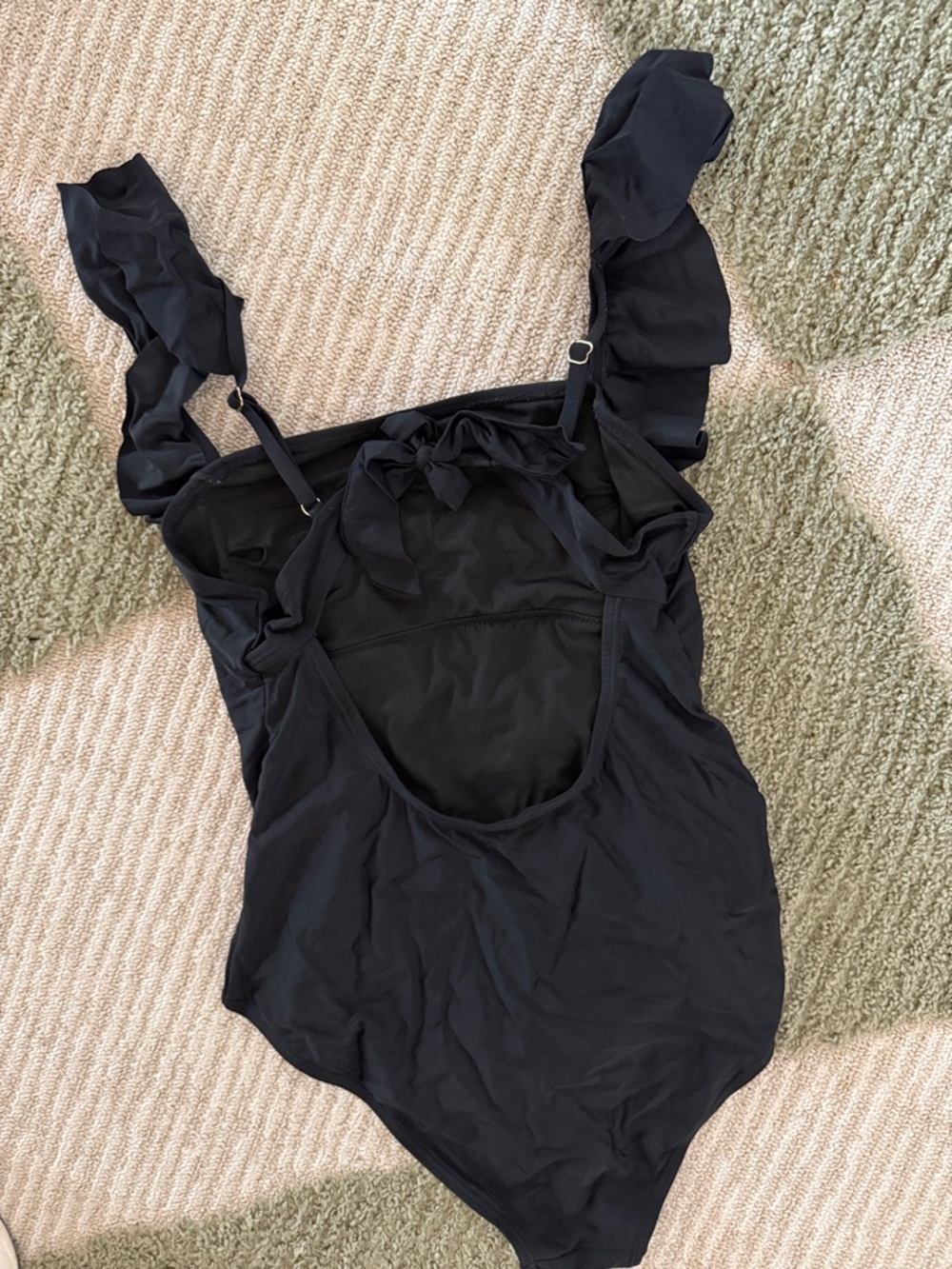 Black Ruffled One-Piece Swimsuit - Picture 2 of 2